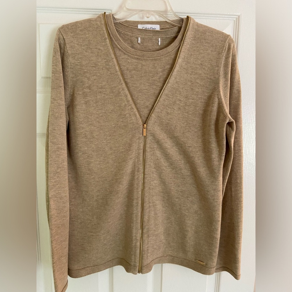 Calvin Klein cotton knit sweater set.